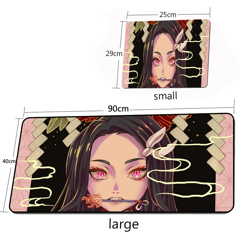 

Anime Demon Slayer Kimetsu No Yaiba Large Gaming Accessories Mouse Pad Gamer XXL Locking Edge MousePad PC Laptop Keyboard Mat