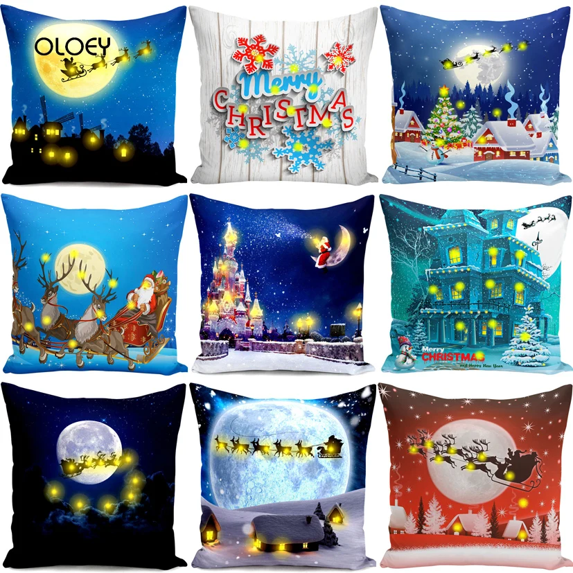 

LED Lights Decoration Home Bedroom Office Hotel Car Decoration Pillowcase Pretty Christmas Pillowcase