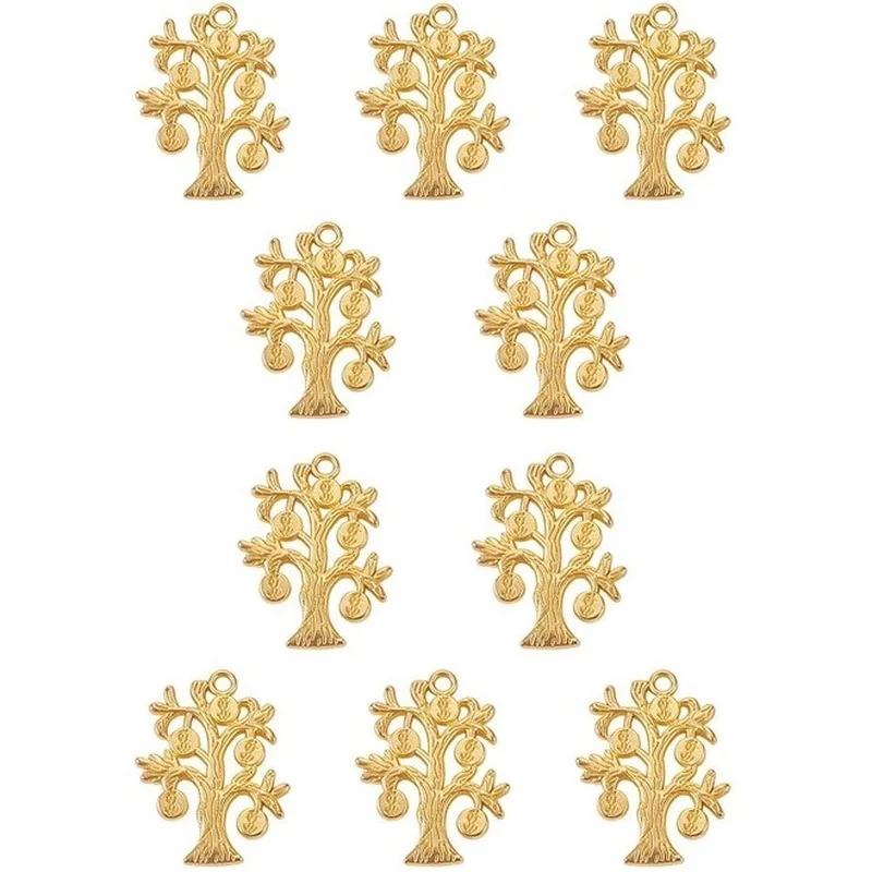 

1 Box Alloy Pendants Matte Style Dangle Charms Money Tree Charms Plated Pendants for Jewelry Making 29x22x2mm Hole 2mm