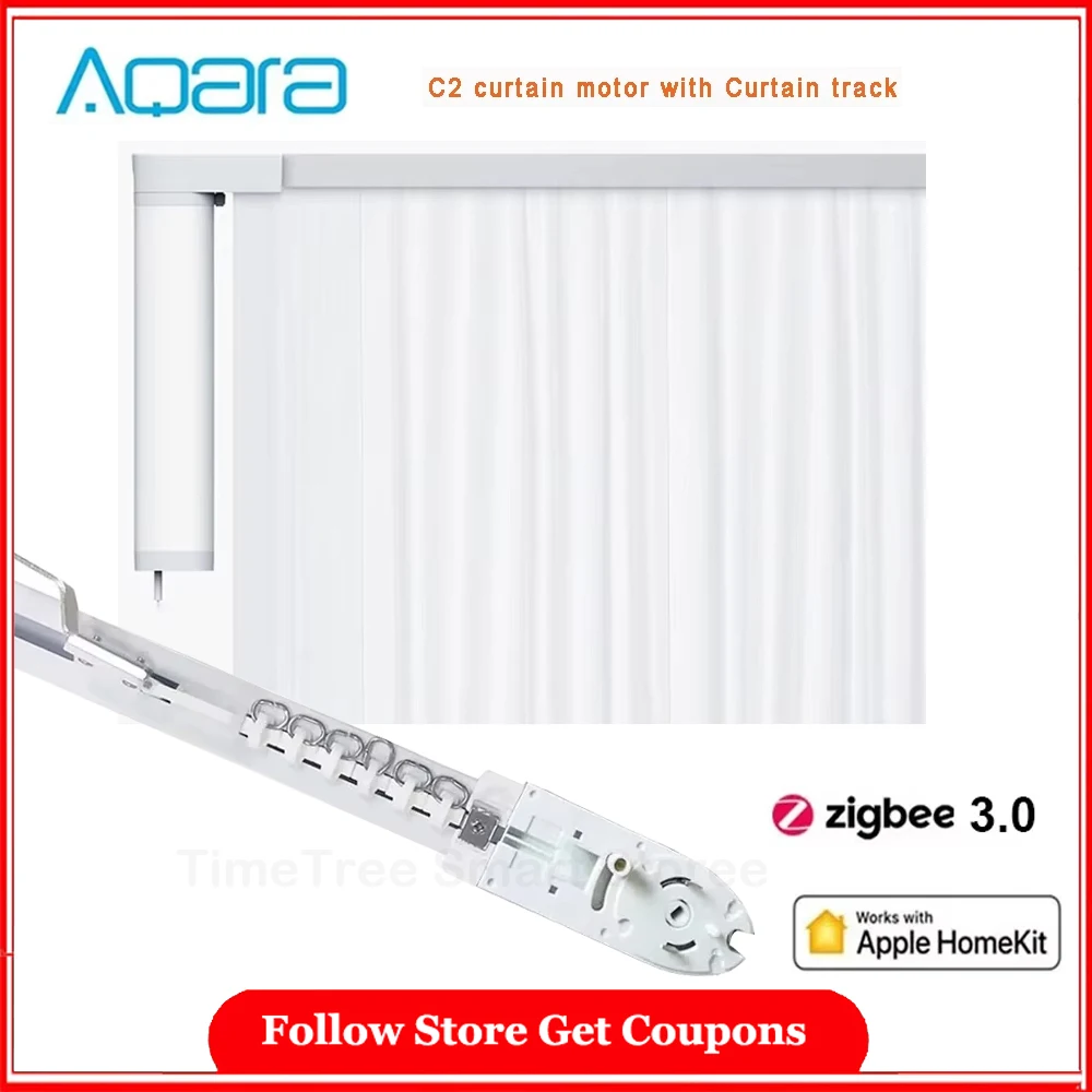 Умная электрическая направляющая для штор Aqara и двигатель C2 Zigbee 3 0 моторизованная