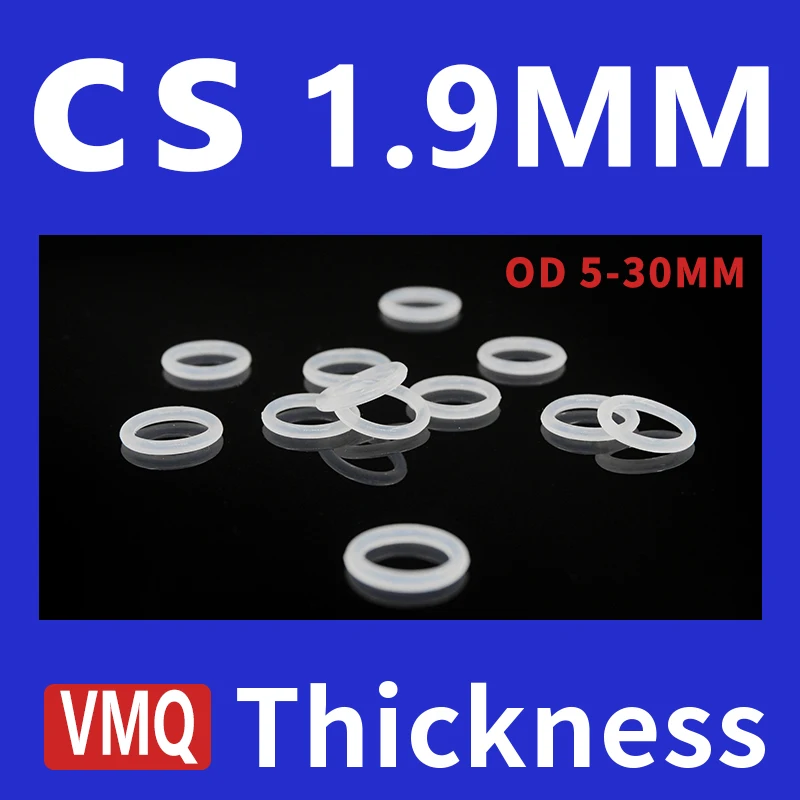 CS1 9 мм белые уплотнительные кольца из силиконовой резины VMQ OD5-30 прокладка шайба