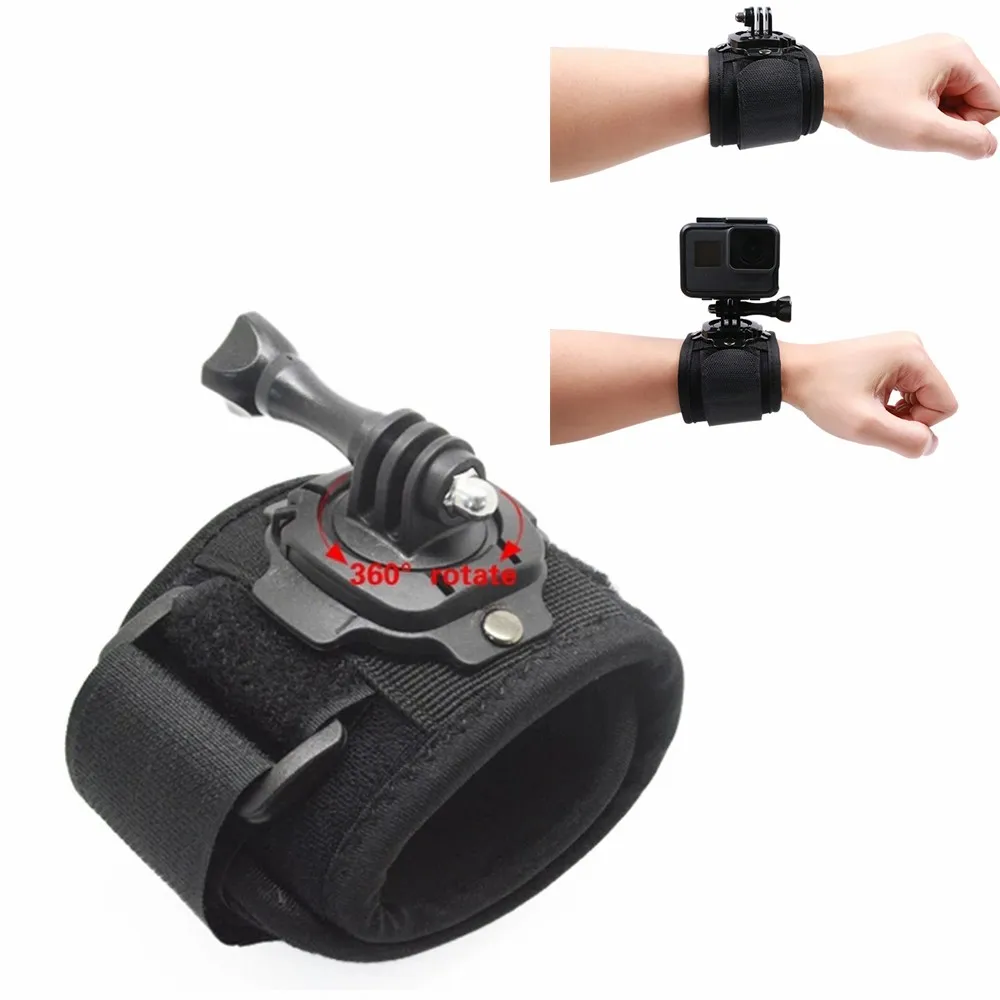 

360 Degrees Rotation Wrist Strap Arm Strap Mount Wrist Band for Gopro Hero 10 9 8 5 Xiaomi Yi 4K SJ4000 H9r Insta