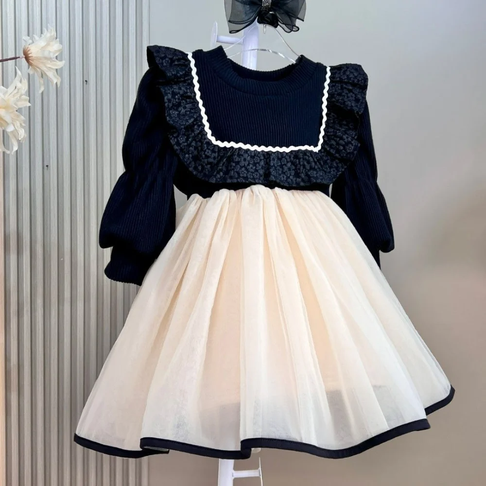 

Платье для девочек, Новинка весна-осень, плюшевая утепленная детская одежда, корейские зимние праздвечерние чные платья принцессы для маленьких девочек, платья