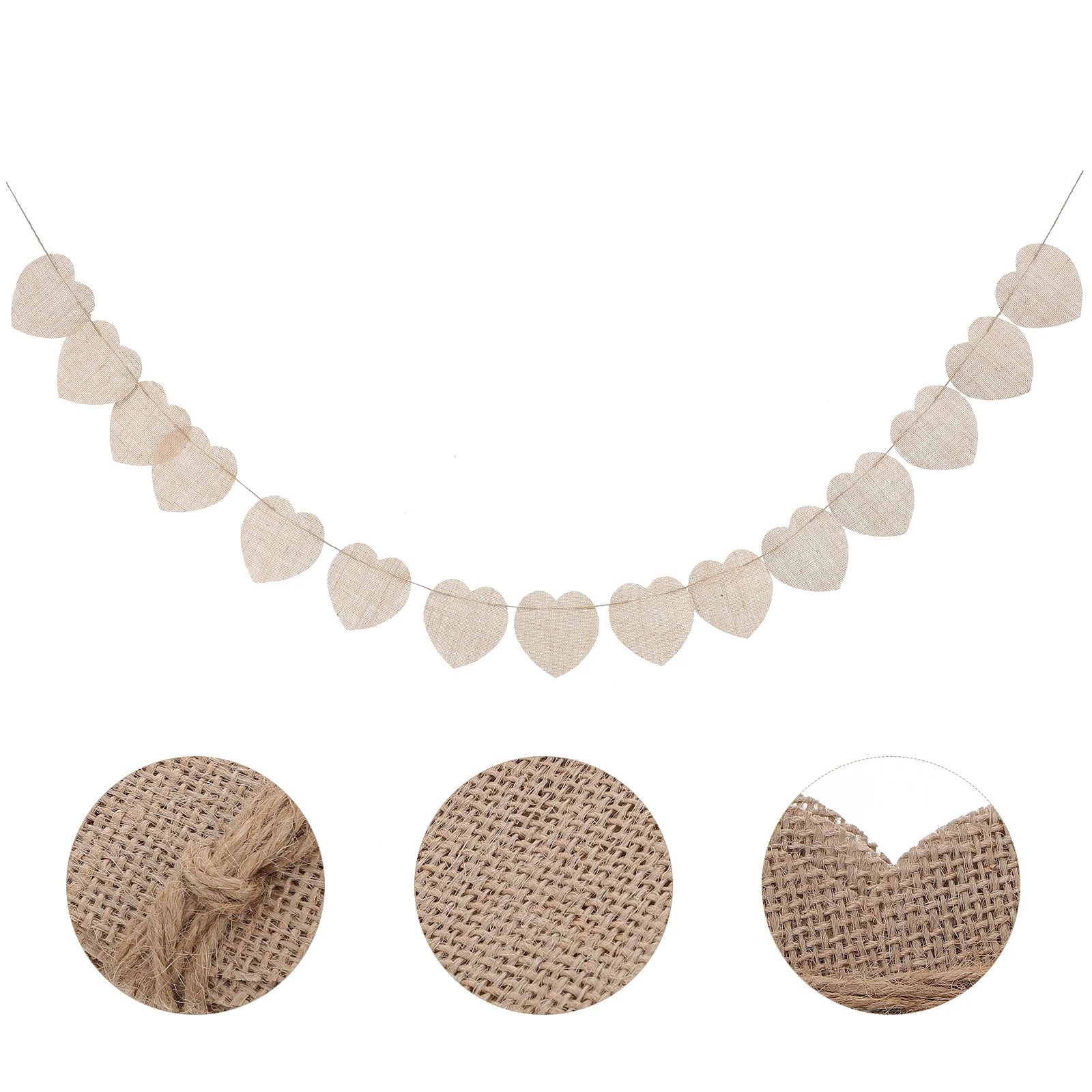 

DIY Heart Shape Burlap Banner Decorative Blank Hanging Banner for Wedding Party Birthday Baby Shower