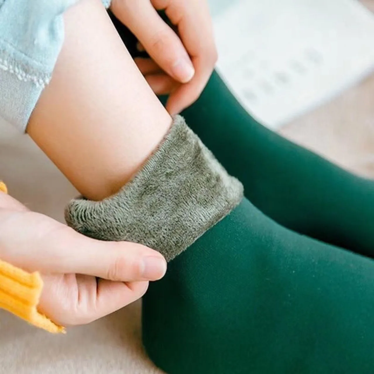 3Pairs New Velvet Women Socks Soft Casual Solid Color Sock Winter Warm Thicken Thermal Wool Cashmere Home long sock Floor Sock