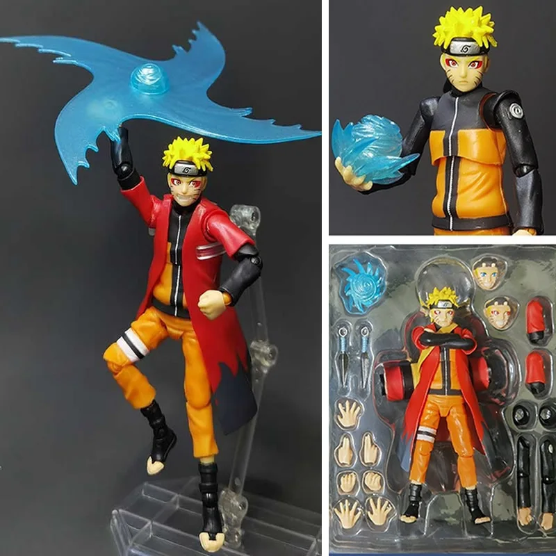 

Экшн-фигурка Узумаки Наруто Саске Джирайя из мультфильма Наруто смена лица Шипуден подвижные суставы детская игрушка подарок