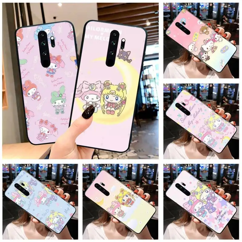 

Sailor My Melody Kuromi Moon Hello Kitty Phone Case Silicone soft for Redmi 9A 8A Note 11 10 9 8 8T Redmi 9 K20 K30 K40 Pro Max