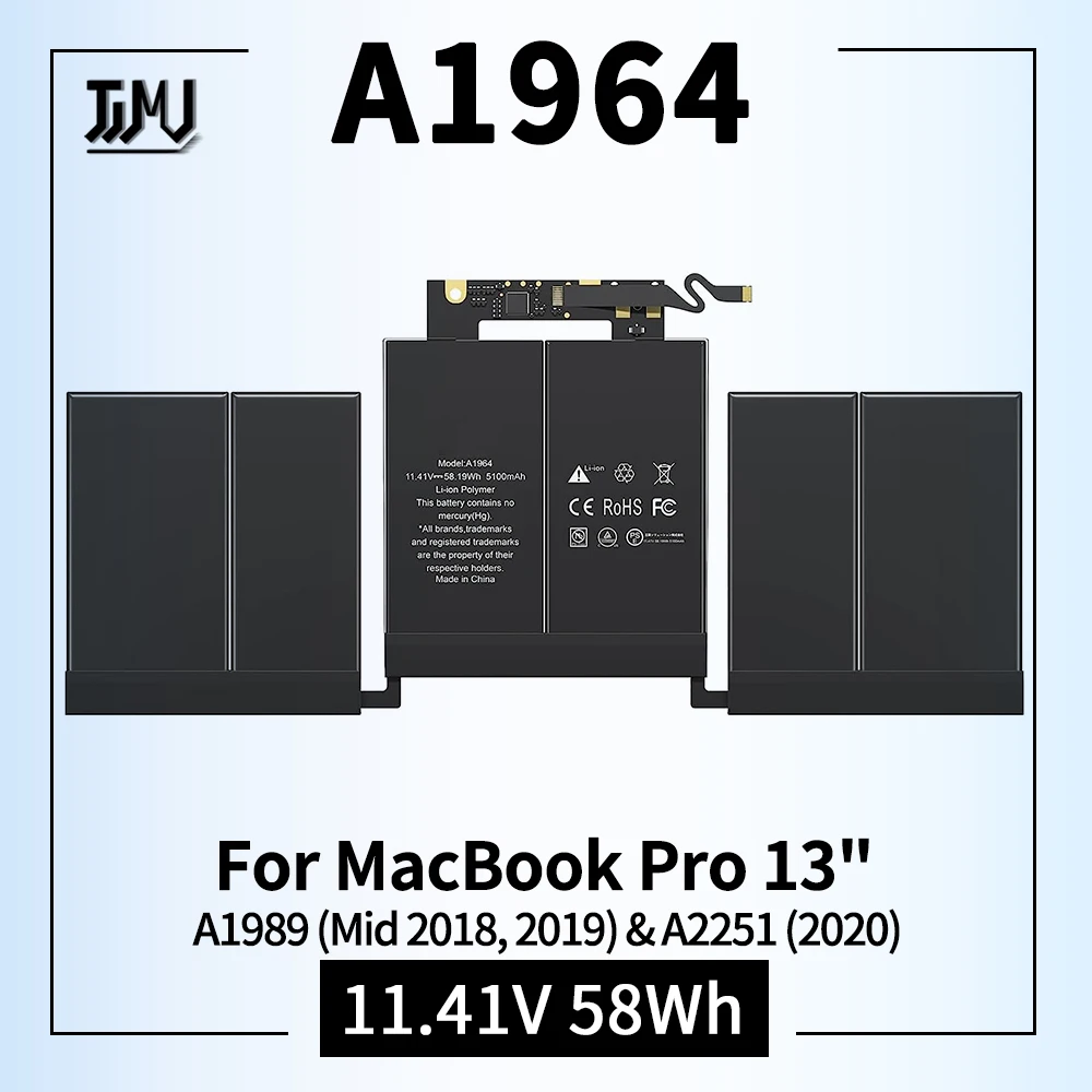 Аккумулятор A1989 A2251 для ноутбука, сменный аккумулятор a192 для MacBook Pro 13 дюймов A1989 (Mid 2018, 2019) и A2251 (2020) EMC 3214 3358 3348