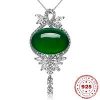 s925 sterling silver color jade pendant for women silver s925 jewelry necklace bizuteria pierscionki gemstone chain joyas