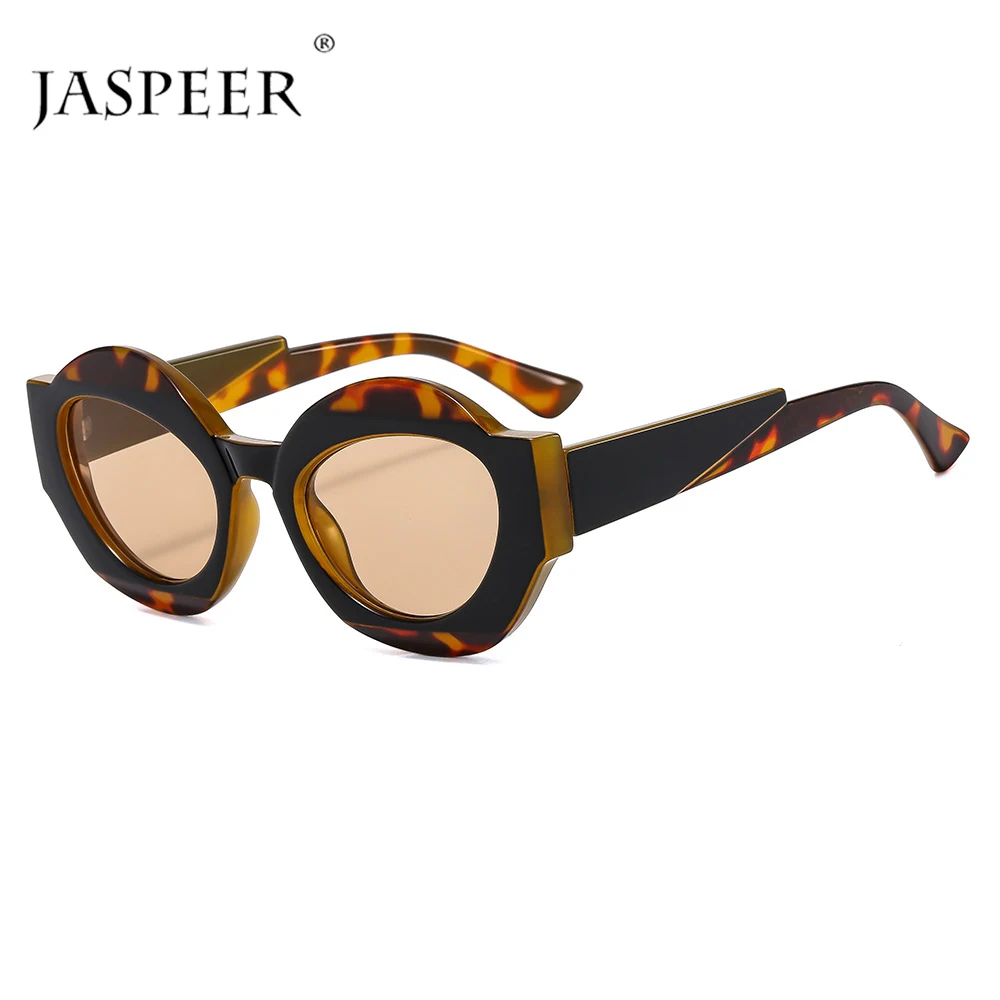 

JASPEER Fashion Ins Popular Candy Color Polygon Round Sunglasses Women 2023 Retro Gradient Men Trending Shades UV400 Sun Glasses