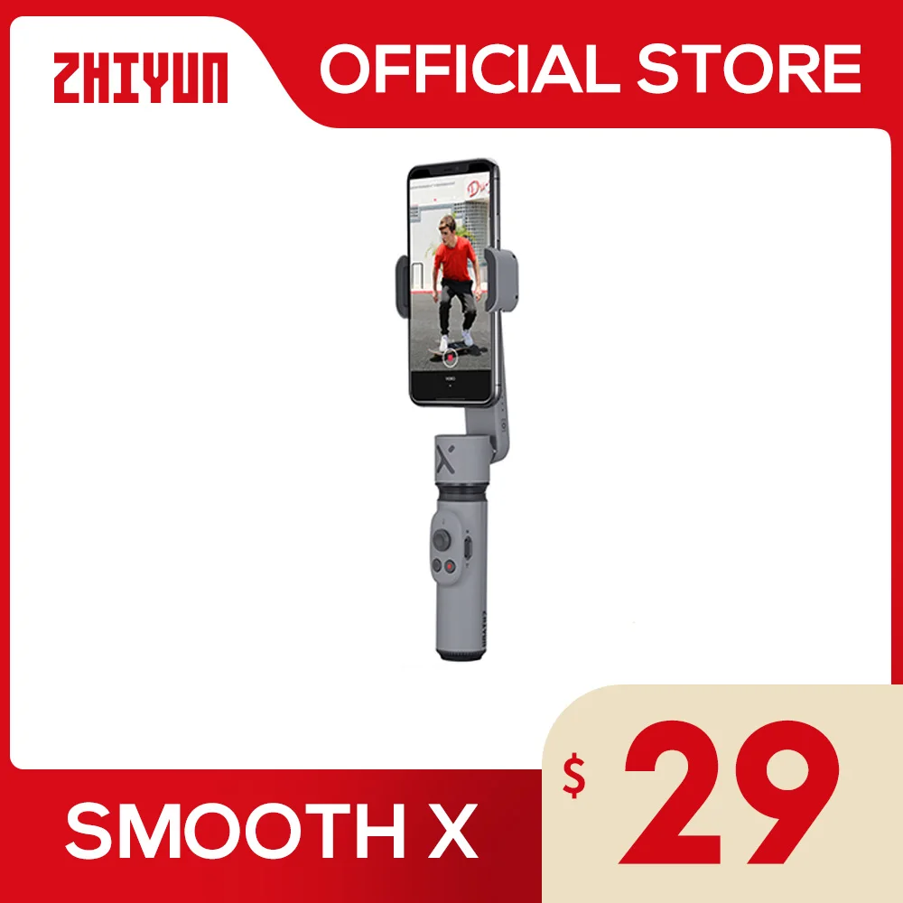 ZHIYUN SMOOTH X  officiel lisse  Selfie bâton cardan Palo téléphone pour Smartphones Xiaomi Redmi Huawei iPhone Samsung stabilisateur de poche