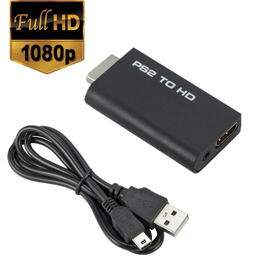 PS2 to HDMI-compatible Adapter Converter 1080P Full HD Video Conversion Transmission Interface Game Console to HD TV Projector