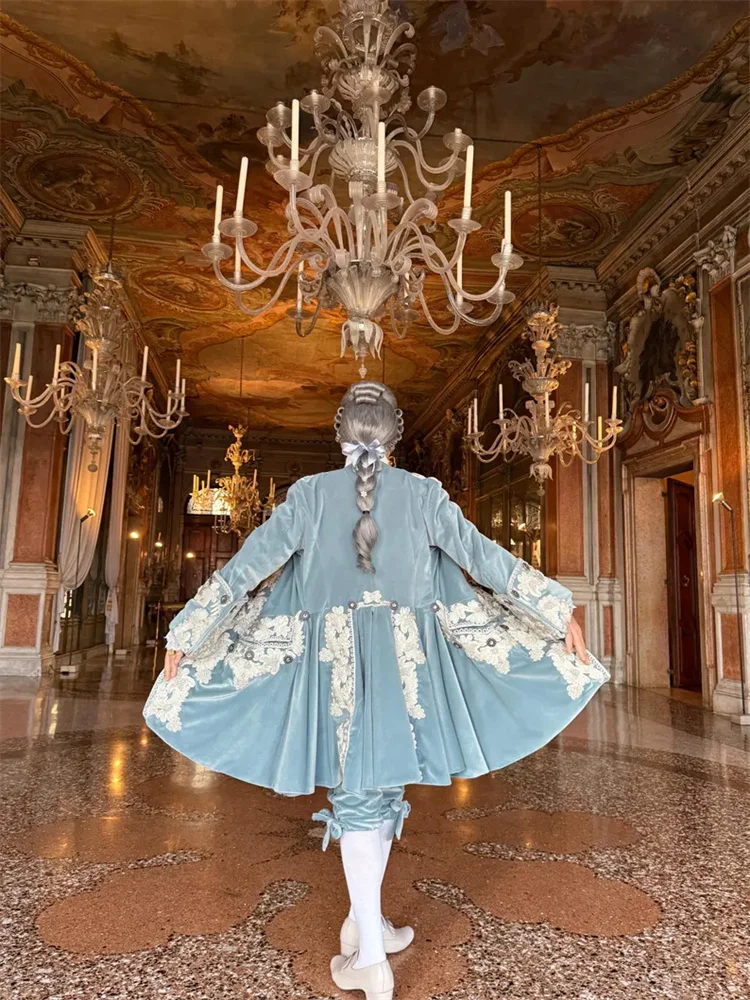 Фото Костюм короля Луи XVI в стиле викторианского рококо и барокко XVII века, роскошное бальное платье для джентльменов, Версаль №1