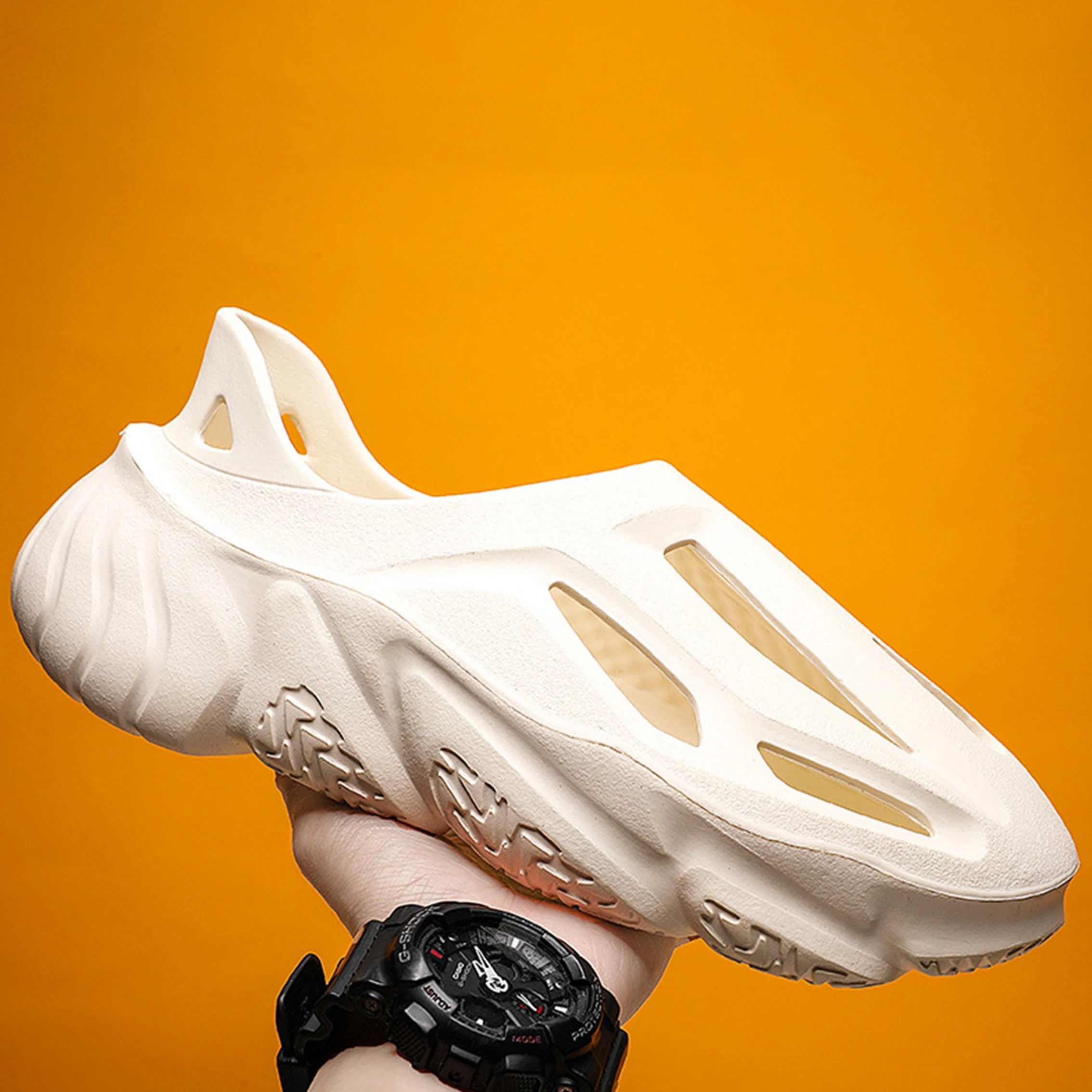 Hollow Sandals slip-on men Summer Platform Wedge slides Breathable Women slippers Comfortable EVA Shoes Neutral Fashion Shoes