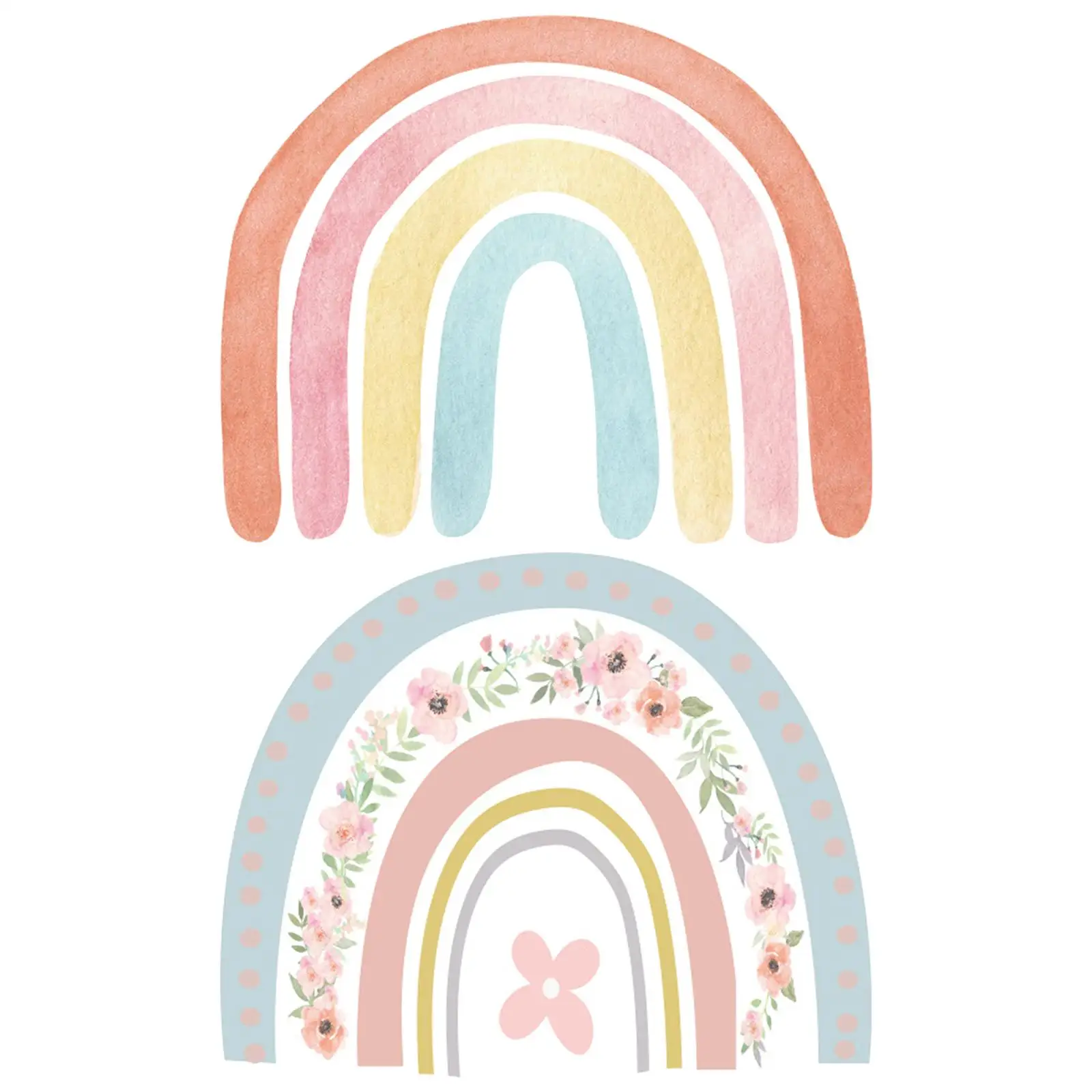 

Rainbow Wall Decals Mural Peel and Stick Stickers for Kids Bedroom Playroom Home