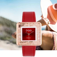 square quartz watches lover womens watch personality fashion scroll dial leather buckle red clock gift ladies watch wristwatches