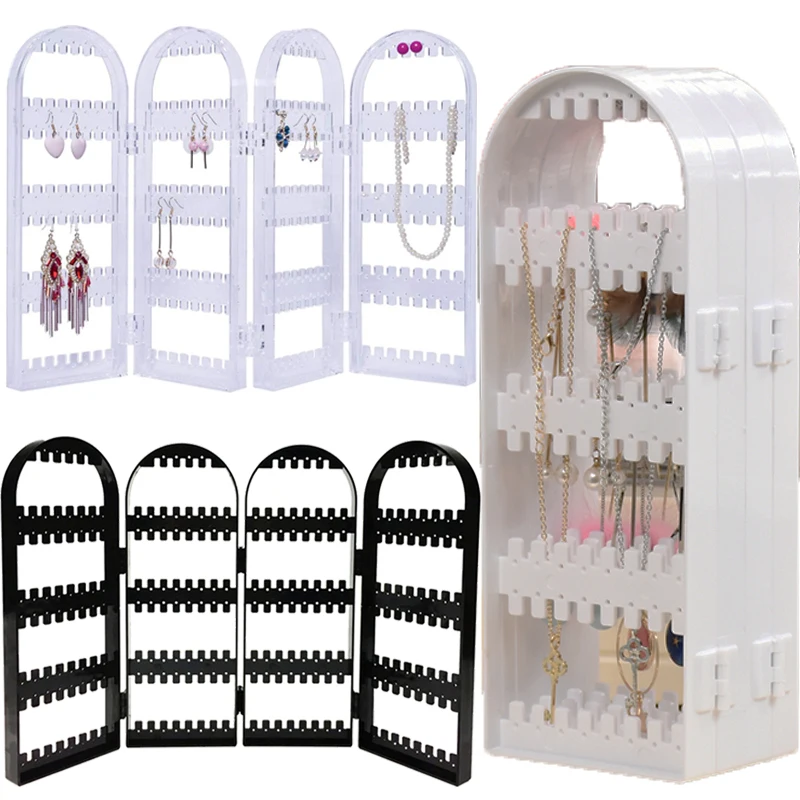 Пластиковая прозрачная витрина для сережек-гвоздиков складная сережек и