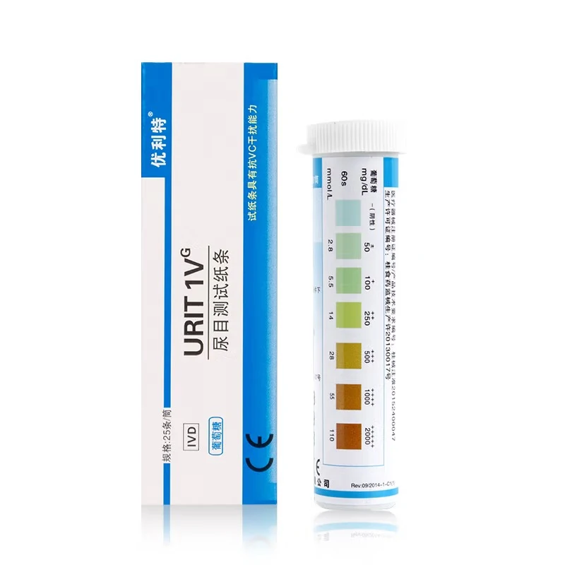 

New PVC Glucose Urine Test Paper Urine Routine Urine Glucose Test Paper For Household 25pcs/tube/box+25 Urine Cup