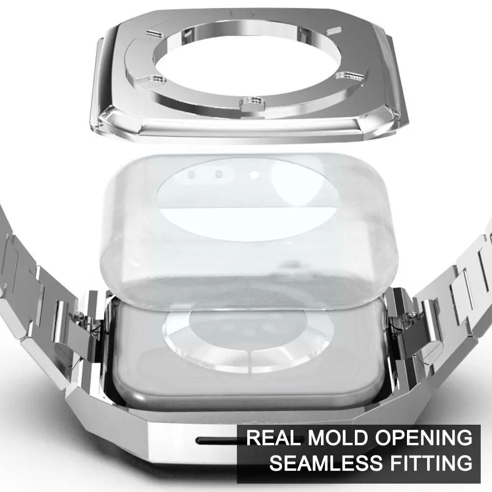 

Matel Steel Strap And Band For Watch7 6 Se 5 4 Steel For Watch 45 44 Mm Band Luxury Metal Protector L6k8