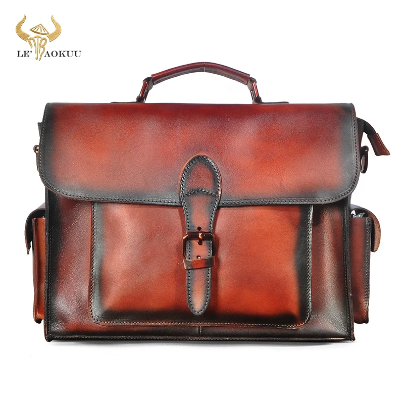 Solid Original Leather Designer Business Briefcase 13