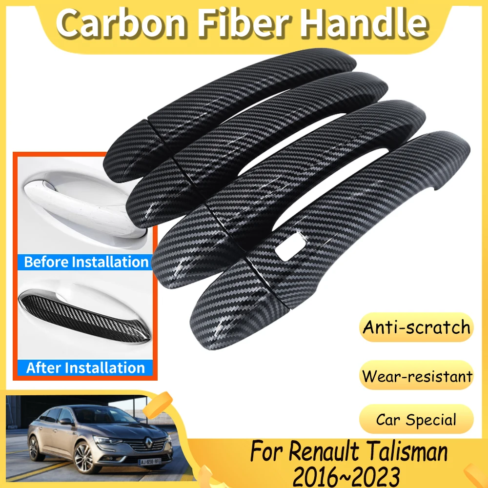 

Carbon Fiber Car Door Handle Cover for Renault Talisman Samsung SM6 2016 2017 2018 2019 2020 2021 2022 2023 Stickers Accessories