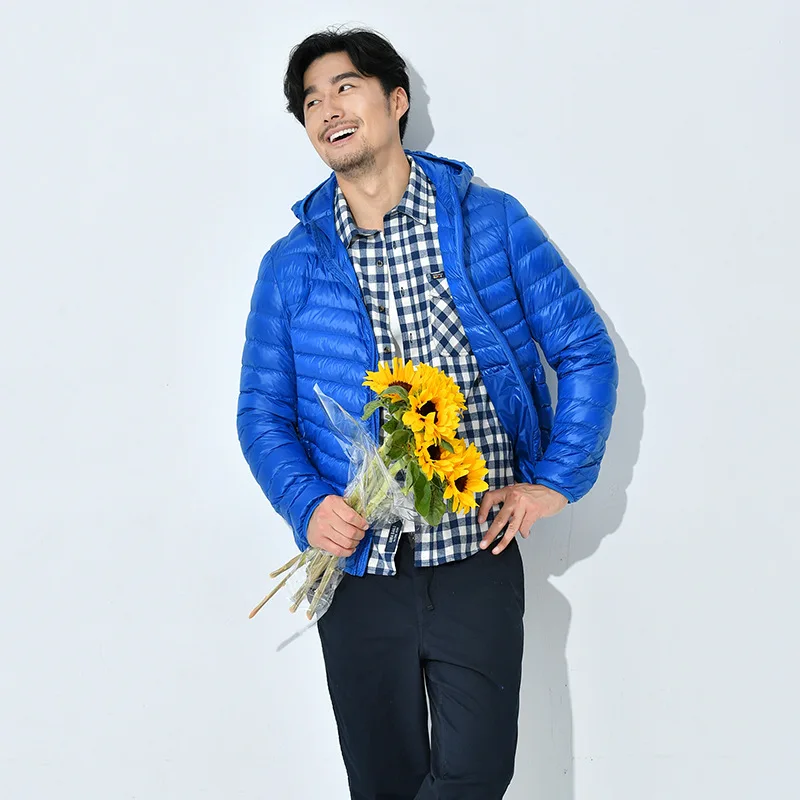 Plus Size 5XL 6XL 7XL Men's Hooded Packable Puffer Jacket 2021 Autumn Winter New Men Lightweight Jacket Insulated Down Coat