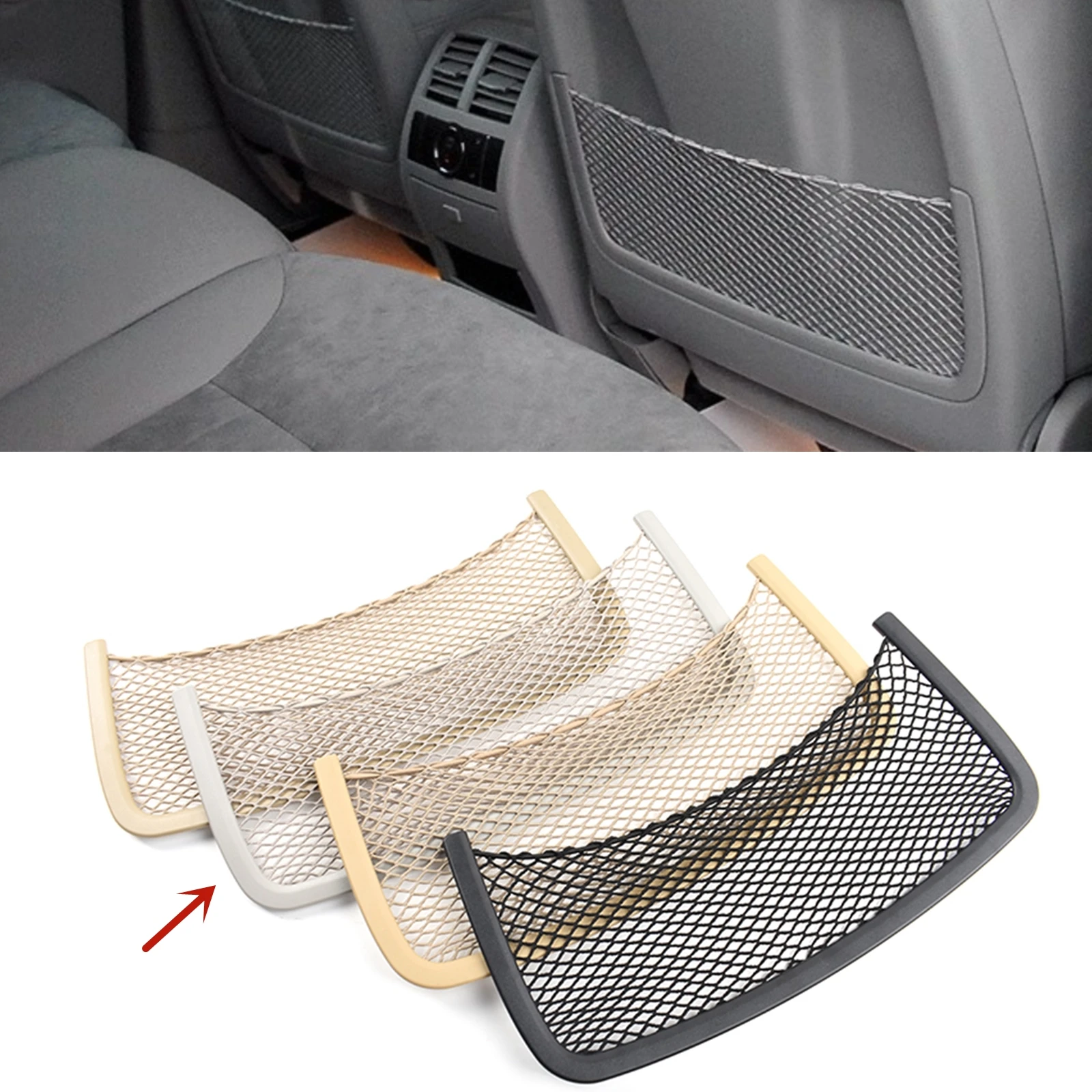 Front Seat Back Storage Net For Mercedes Benz R-Class W251 ML W164 GL GLS GLE W166 Car Rear String Bag Mesh Holder Pocket Case