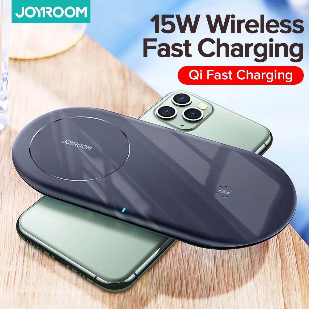 Беспроводное зарядное устройство Joyroom Qi 15 Вт для Samsung S20 S10 двойная Быстрая зарядка
