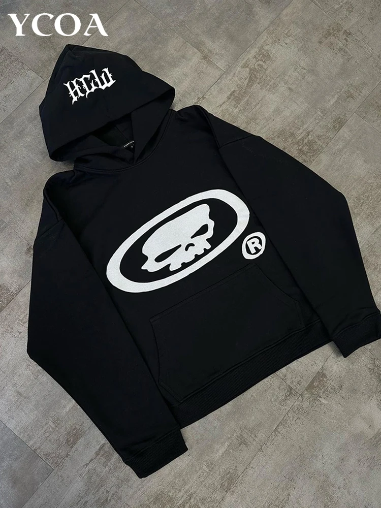 

Свитшот мужской с длинным рукавом, худи из хлопка, готический Топ в стиле хип-хоп, уличная одежда в Корейском стиле, Y2k