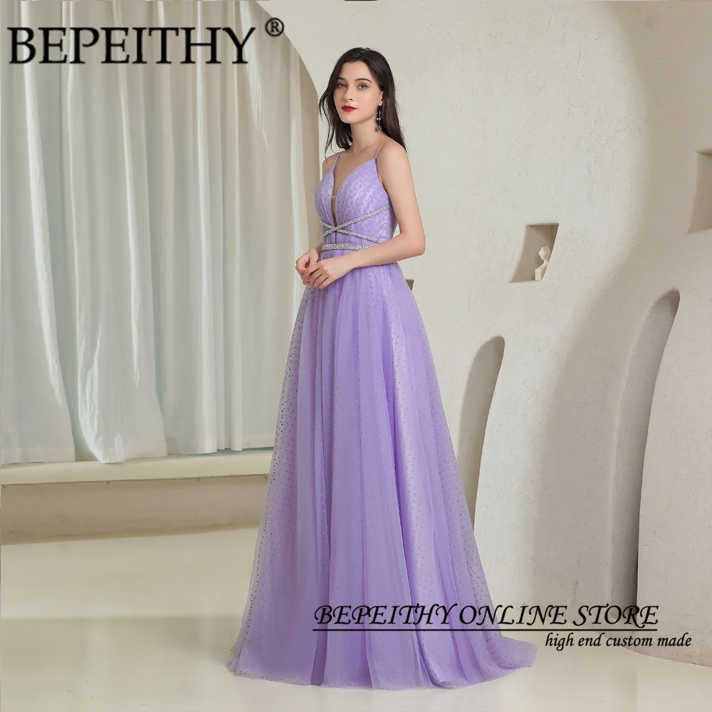 

BEPEITHY Purple Beading Elegant Spaghetti Straps Evening Dresses 2022 Sweetheart Burgundy A Line Prom Party Gown Robe De Soiree