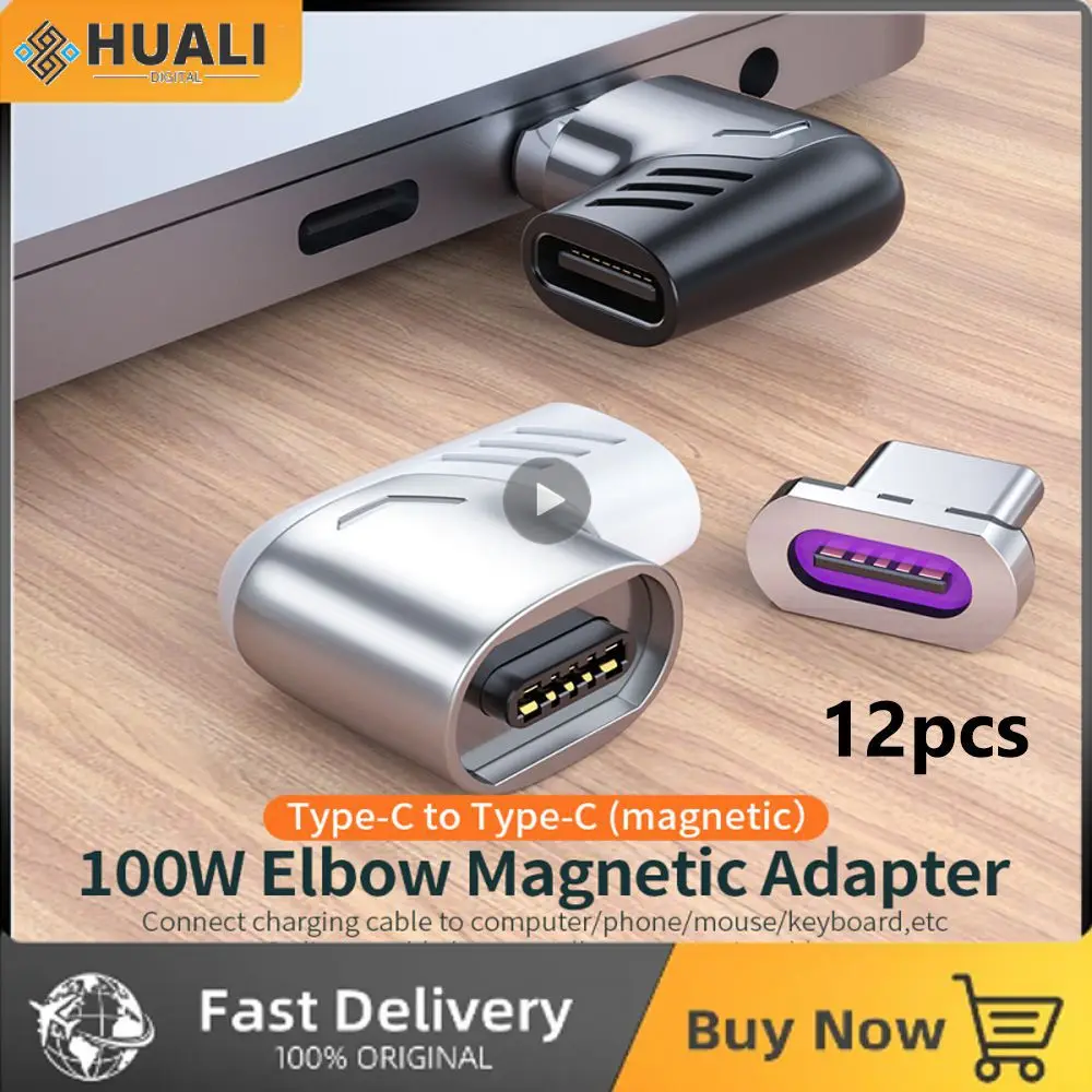 

Essager 120W USB C To Type C Magnetic Adapter Fast Plug And Play Cable ConnectorMagnetic Adapte Angle Usbc Type C Connector