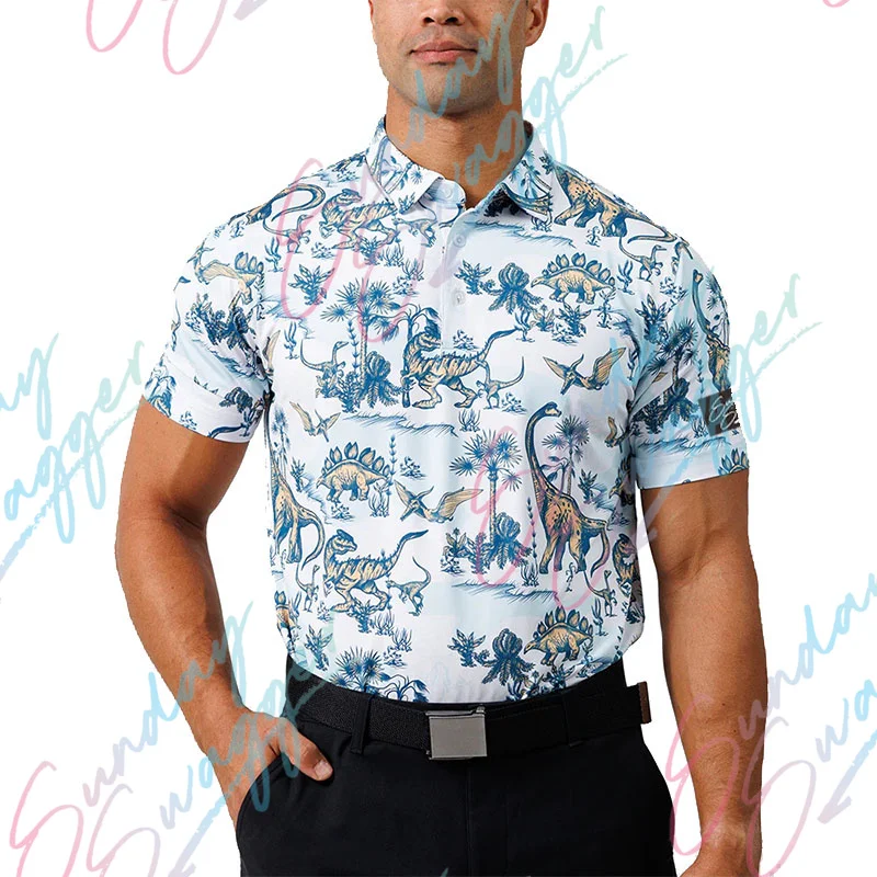 Sunday Swagger Men's outdoor sports POLO shirt golf shirt casual versatile printed T-shirt F1 racing shirt fashion trend
