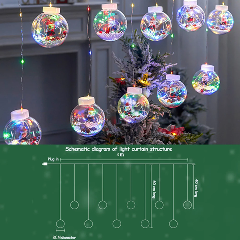 

String Light Create an Enchanting Christmas Atmosphere with LED Holiday Decoration Lamp Santa Tree Curtain String Light