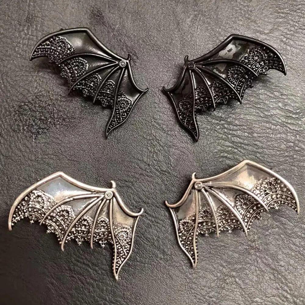 

Halloween Alloy Black Bat Wings Hair Clip Punk Gothic Vintage Vampire Side Clips Demon Wings Hair Accessories Women Hairclips