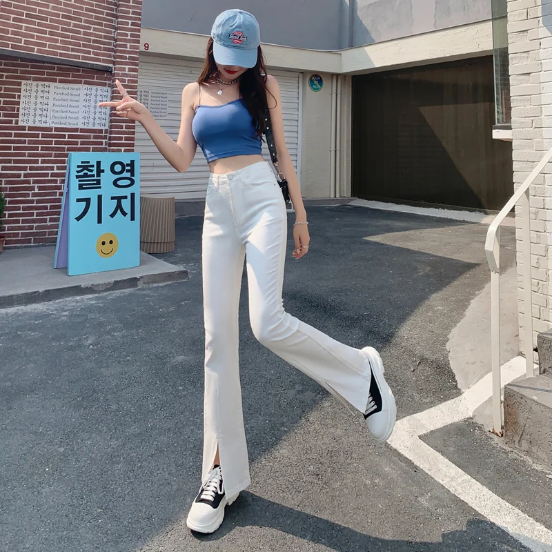 

Hot jeans,2023 Flared Jeans Woman High Waist Wide Leg Stretch Fashion Tight Washde Trousers For Female Multicolor Plus Size XS-2