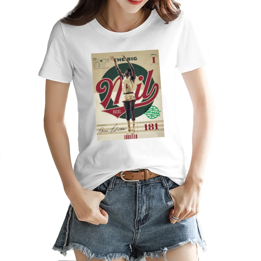 

2023 Basketball Stars Oscarss and Robertsonss Women's T-shirt Football Team leisure Vintage Top tee Top quality USA Size
