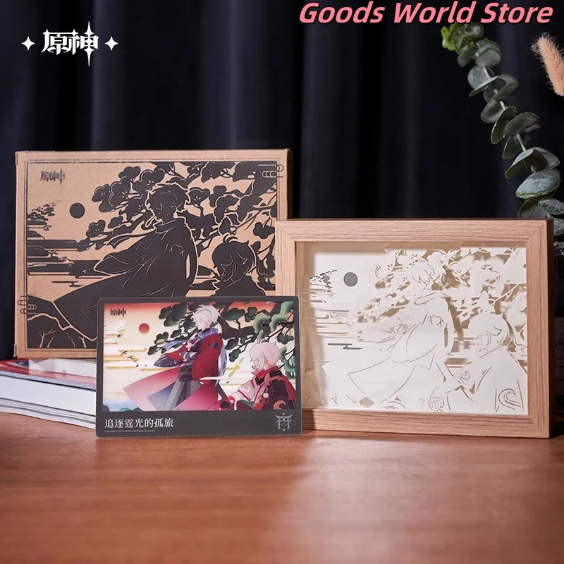 Оригинальная фигурка Genshin Impact Kazuha Xiao The Lonely Journey лампа для резьбы по бумаге