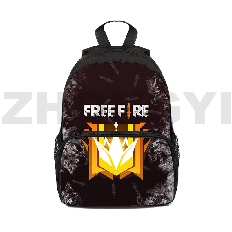 

12/16 Inch Cartoon Free Fire Garena 3D Backpacks Sport School Bag Camouflage Army Canvas Backpack Men Teens Travel Small Bookbag