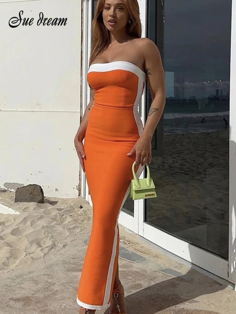 

Лоскутное Бандажное платье 2023 новое женское без бретелек Бандажное Платье облегающее Высокое качество элегантное Сексуальное вечернее Клубное вечерние летнее платье