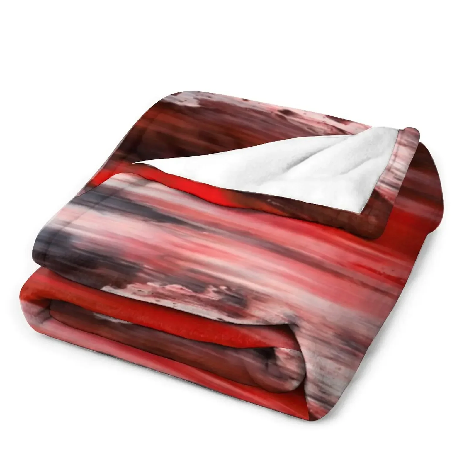 Абстрактное изображение #2-черные белые красные волны Бросьте Одеяло волосы