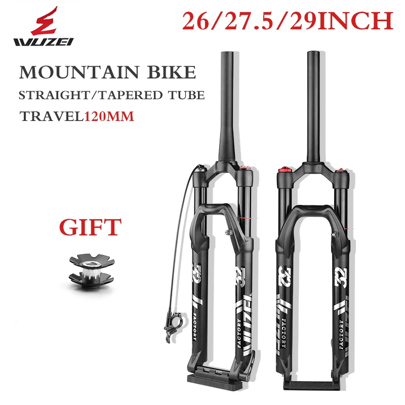 

WUZEI MTB Bicycle Fork 26/27.5/29 inch Suspension Air Oil Fork Shoulder/Wire Control Mountain Bike Magnesium/Al Alloy Forks