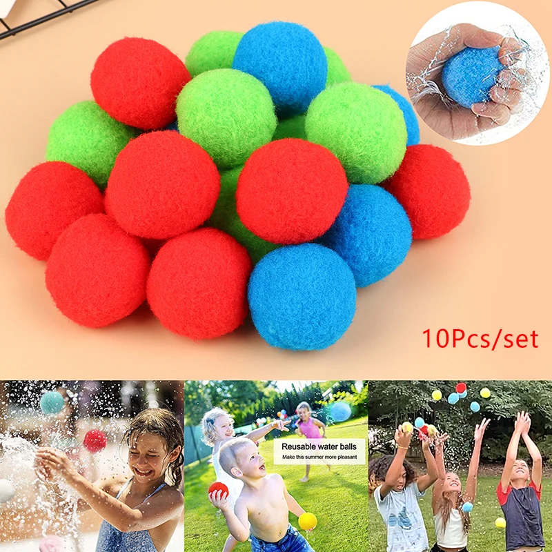 

10Pcs Water Balls Beach Sports Reusable Water Balloon Kids Pool Toys Outdoor Interactive Summer Soaking Water Splash Ball