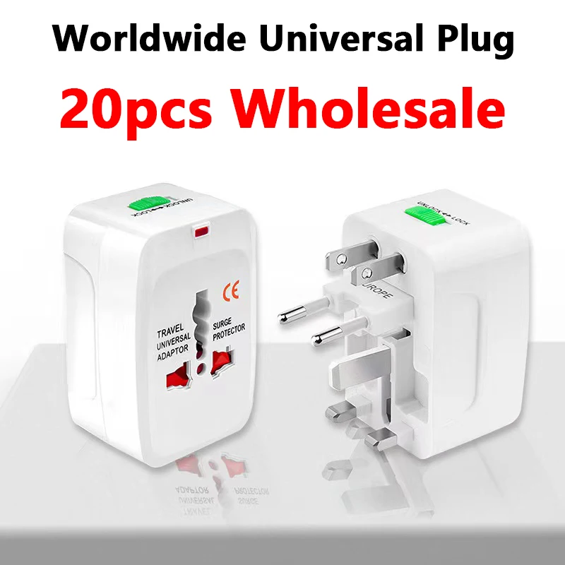 

20pcs Universal US/UK/EU/AU Travel USB Conversion Socket Adapter All-in-one World Travel AC Power Converter Plug Accessories