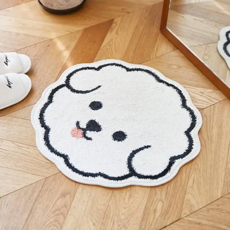

Puppy Shape Non-slip Absorbent Bathroom Mat Welcome Entrance Doormats Carpets for Home Bath Living Room Floor Stair Kitchen
