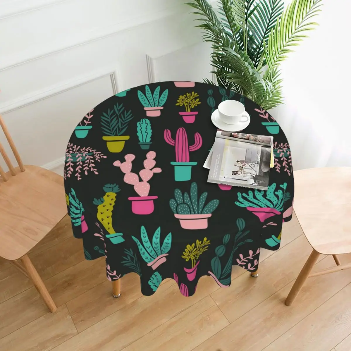

Funny Cactus Tablecloth Cacti Plants Print Protection Restaurant Table Cover Decorative Custom Polyester Wholesale Table Cloth
