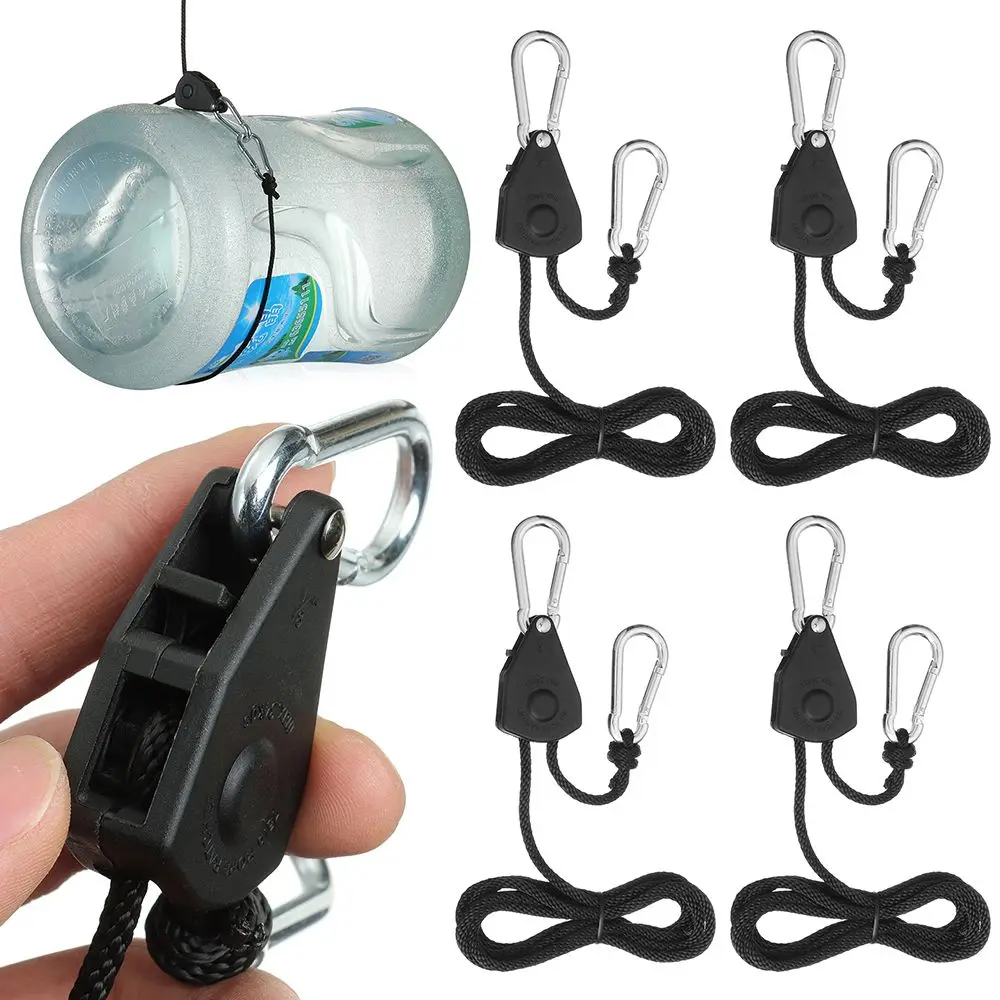 

1/2/4pcs 1/8 Adjustable Rope Hanger Accessories Inch Heavy Duty Pulley Ratchets Lamp lanyard Rope Lock Tie Down Strap