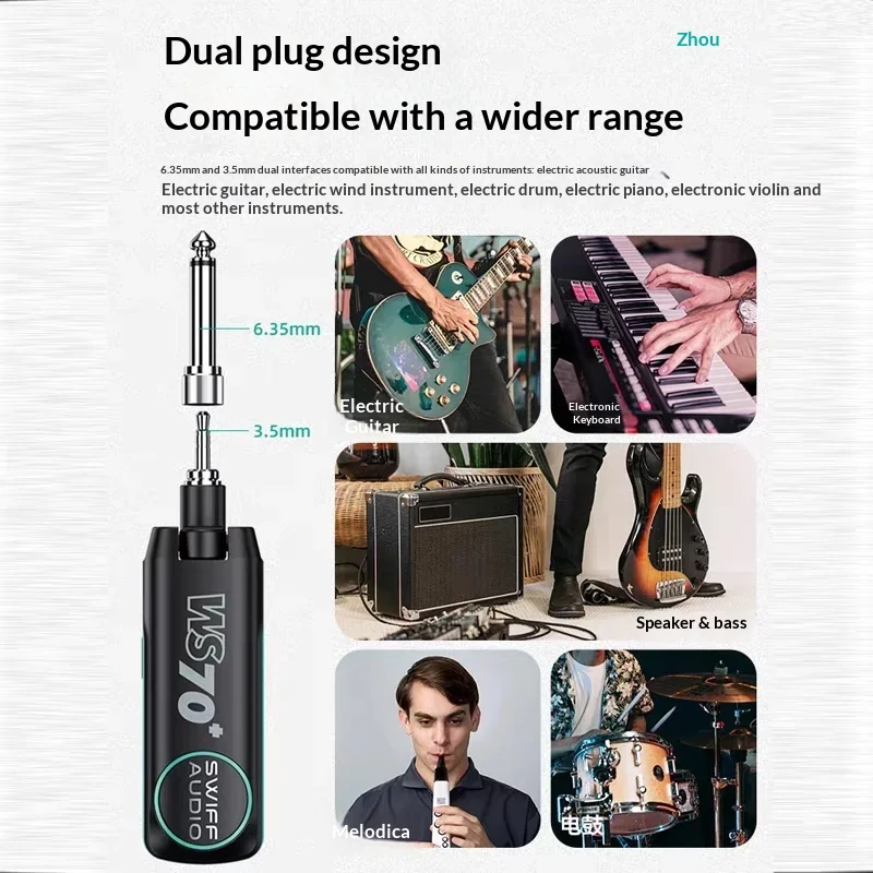 Фото SWIFF AUDIO WS-70/WS 70 plus I передатчик и приемник для беспроводной гитары Беспроводная система для живых выступлений №3