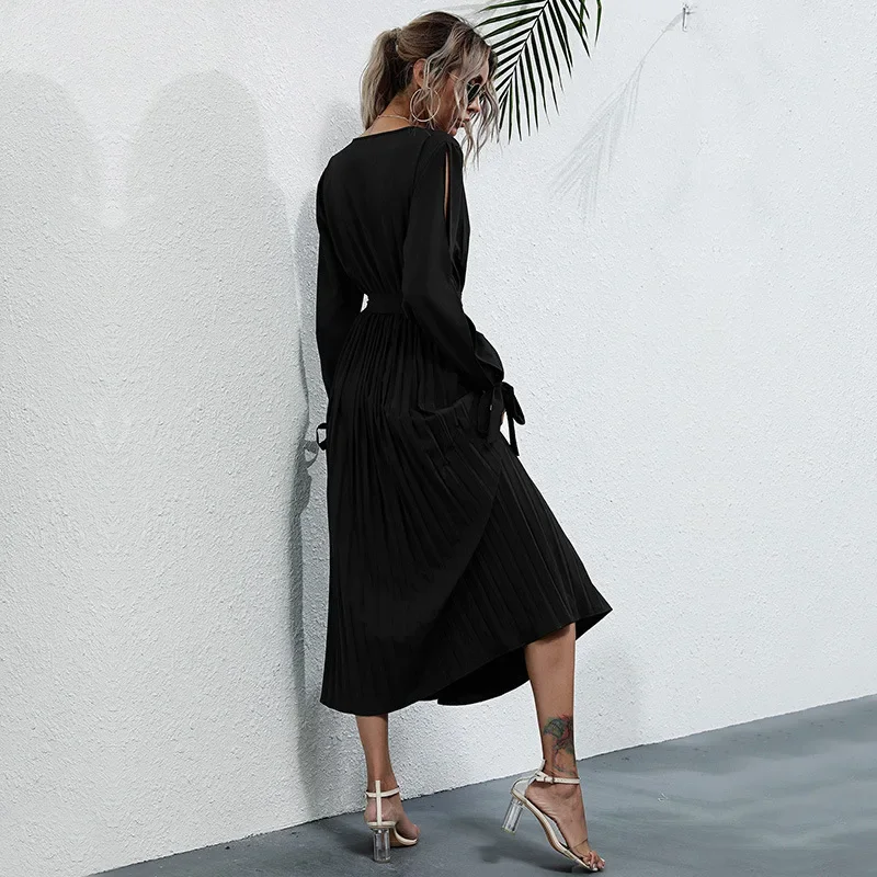 Amazon трансграничное весенне-осеннее длинное платье средней длины во французском