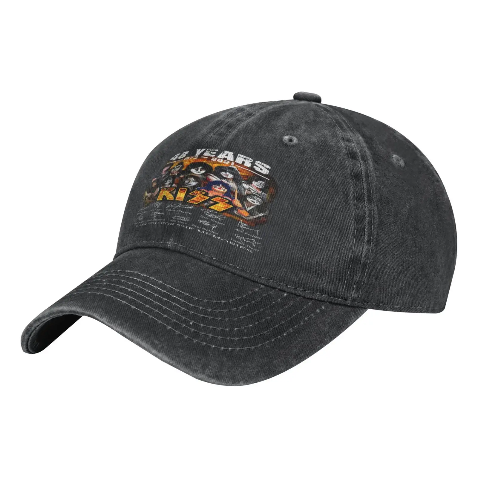 

Kiss 48 Years Members Fan Anniversary Cap Caps For Men Knitted Balaclava Women Hat Man Cap Man Hat Caps Women's Caps Satin Cap