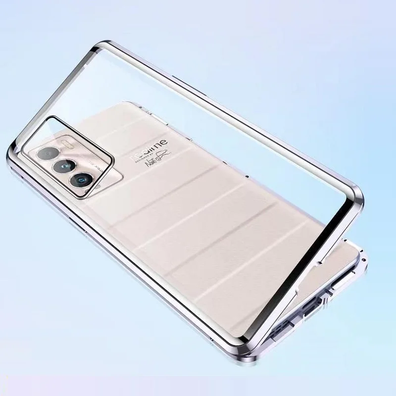 metal magnetic double sided tempered glass phone case all inclusive lens anti drop cover for realme gt master explorer edition free global shipping